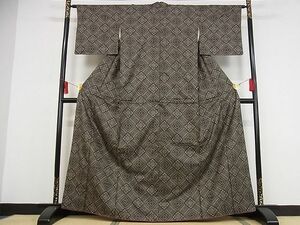 平和屋-こころ店■希少　本場大島紬　龍郷絣　着丈164.5cm　裄丈63cm　正絹　逸品　4kk4325