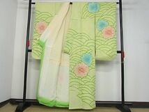 平和屋-こころ店■豪華振袖　総絞り　花青海波　着丈158cm　裄丈65cm　正絹　逸品　AAAC5149Bnp_画像2