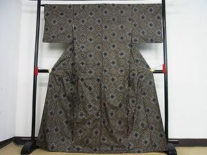 平和屋-こころ店■希少　本場大島紬　龍郷絣　着丈167cm　裄丈67cm　正絹　逸品　AAAC5091np