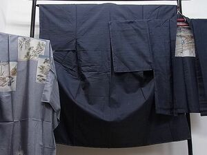 平和屋1■男性　本場大島紬　アンサンブル・長襦袢セット　80亀甲　逸品　ua7148