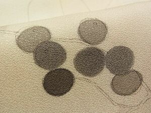 平和屋1■上質な小紋　手描き　葡萄蔦の葉文　逸品　vf9024