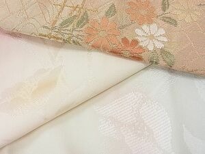 平和屋2■上質な長襦袢　無双仕立て　草花地紋　暈し染め　逸品　fe8998