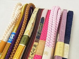 平和屋2■和装小物　帯締め10本セット　大島紬　福寿苑　そごう扱い　さが美扱い　逸品　未使用　we3339