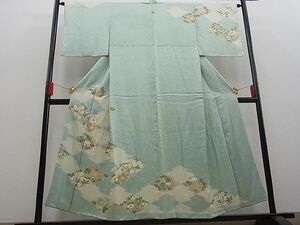 平和屋川間店■訪問着　松皮菱鹿の子花文　金彩　逸品　n-fw0979