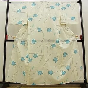 平和屋川間店■夏物 小紋 絽 百合 洗える着物 n-kg3074の画像2