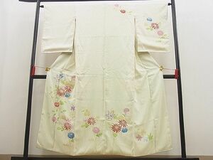 平和屋川間店■訪問着　駒刺繍　菊花文　金彩　逸品　n-by3843