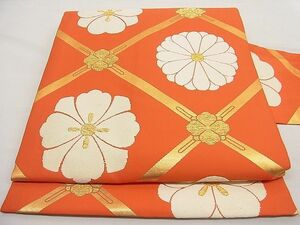 平和屋川間店■九寸名古屋帯　唐織　菱天井花菱文　金糸　逸品　n-ne2715