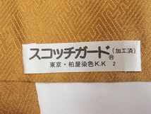 平和屋1■訪問着・長襦袢セット　手描き　絞り　辻が花　暈し染め　金通し地　逸品　ua7089_画像9