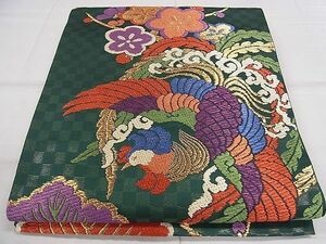 平和屋1■ファッションデザイナー　花井幸子　六通柄袋帯　唐織　鳳凰梅松文　金糸　逸品　CAAA2530ze