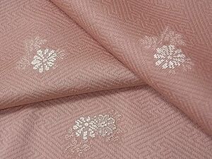 平和屋1■上質な小紋　刺繍　草花文　逸品　CAAA4202gh