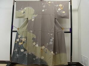 平和屋1■訪問着　駒刺繍　瓢箪　蔦の葉文　金彩　まるやま扱い　逸品　CAAA0363yc