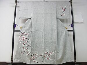 平和屋1■訪問着　刺繍　枝垂れ菊文　たたき染め　逸品　未使用　an5674