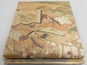 平和屋1■全通柄袋帯　唐織　王朝装飾絵巻　金糸　逸品　CAAA5046fb