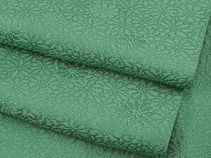 平和屋1■上質な色無地　花地紋　薄緑色　逸品　CAAA3262tx