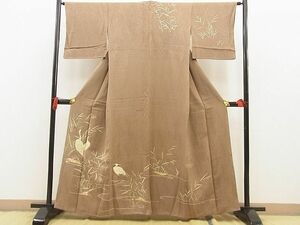 平和屋野田店■訪問着　大洋居　刺繍　流水鷺草文　金糸　高島屋扱い　逸品　n-ne3415