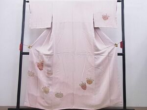 平和屋野田店■訪問着　刺繍　仕覆花唐草文　暈し染め　銀糸　逸品　n-gh6443