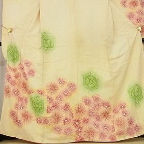 平和屋-こころ店■名門 藤娘きぬたや・総絞り 振袖 亀甲花文 着丈165.5cm 裄丈63cm 正絹 逸品 A-ja6088の画像3