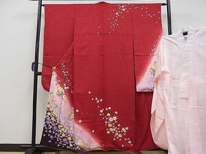 平和屋1■豪華振袖・長襦袢セット　毬花文　暈し染め　鈴乃屋扱い　逸品　CAAA6719tx