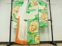 平和屋-こころ店■豪華振袖　駒刺繍　絞り　色紙重ね花文　金彩　着丈158.5cm　裄丈62cm　正絹　逸品　B-zg9508_画像2