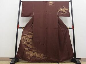 平和屋川間店■訪問着　刺繍　雲取り人物風景文　暈し染め　金彩　逸品　未使用　n-fw2762