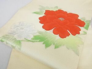 平和屋川間店■夏物　九寸名古屋帯　牡丹文　金銀糸　逸品　ps9372