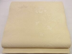 平和屋川間店■夏物　六通柄袋帯　立波地紙花文　金糸　逸品　n-hj4906