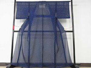 平和屋川間店■夏物　小紋　絽　網目文　洗える着物　着丈160cm　裄丈65cm　B-np5931