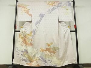 平和屋-こころ店■訪問着　駒刺繍　絞り　鳳凰花文　金彩　小田急百貨店扱い　正絹　逸品　AAAC9803Bzg