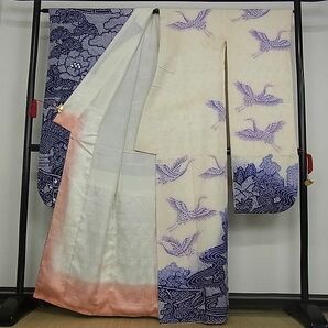 平和屋-こころ店■豪華振袖 総絞り 流水飛鶴文 正絹 逸品 AAAC5485Bnpの画像2