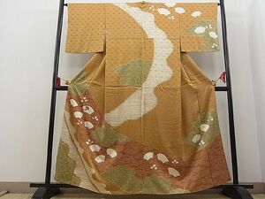 平和屋川間店■訪問着　絞り　刺繍　道長地紙花文　金彩　逸品　n-fw2916