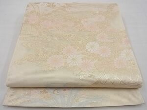 平和屋川間店■夏物　六通柄袋帯　秋草文　金糸　逸品　n-gh3005