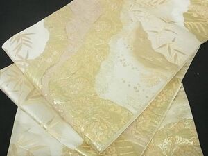 平和屋川間店■六通柄袋帯　道長花唐草文　金糸　逸品　sf0723