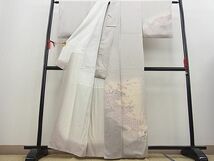 平和屋川間店■訪問着　手描き　鴛鴦流水楓文　暈し染め　金彩　逸品　n-fw2495_画像4