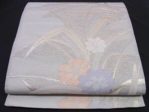 平和屋川間店■夏物　六通柄袋帯　柳花文　金糸　逸品　n-hj4108