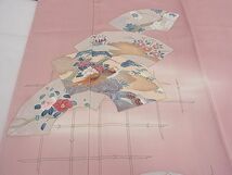 平和屋川間店■訪問着　地紙尾長鳥花文　暈し染め　金彩　逸品　n-fw2274_画像4