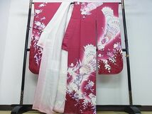 平和屋2■豪華振袖　孔雀吉祥花文　暈し染め　金彩　逸品　DAAA9043ox_画像2