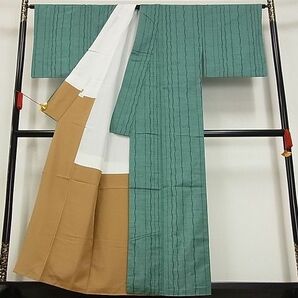 平和屋-こころ店◆上質な紬 よろけ間道 ますいわ屋扱い 着丈157cm 裄丈65.5cm 正絹 逸品 mop3995の画像2