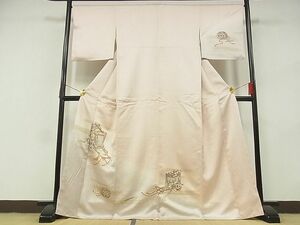 平和屋-こころ店■訪問着　刺繍　御所車花楽器文　金糸　金彩　正絹　逸品　AAAC9902Bzg