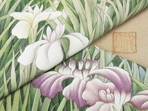 平和屋-こころ店■訪問着　作家物　手描き　花菖蒲　暈し染め　正絹　逸品　AAAC9879Bzg_画像9