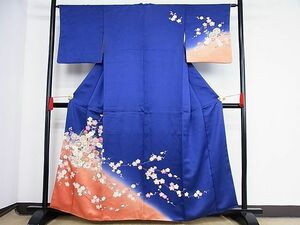 平和屋川間店■訪問着　花車文　枝花　暈し染め　金彩　着丈159cm　裄丈64cm　正絹　逸品　B-np9067