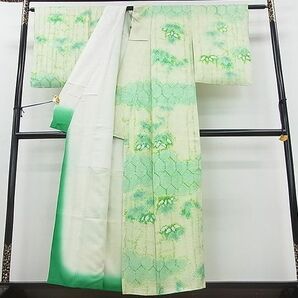 平和屋川間店■付下げ 総絞り 笹竹亀甲文 逸品 sa4206の画像2