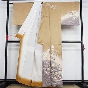 平和屋川間店■訪問着 地紙草花文 暈し染め 金銀彩 着丈159cm 裄丈66cm 正絹 逸品 B-np9062の画像2