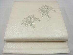 平和屋川間店■袋帯　総刺繍　藤花房　銀糸　逸品　n-gh3448