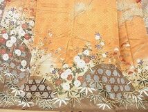 平和屋2■豪華振袖　駒刺繍　花籬松竹梅　暈し染め　金彩　逸品　DAAA9080ox_画像4