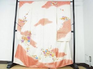 平和屋川間店■豪華振袖　駒刺繍　総刺繍　扇面花文　暈し染め　金糸　逸品　op6232