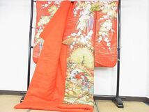 平和屋2■豪華色打掛　和装　婚礼　結婚式　花嫁　神社挙式　刺繡　ビーズ　孔雀　飛鶴花文　金銀彩　逸品　DAAB3132op_画像2