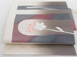 平和屋-こころ店■九寸名古屋帯　唐織　枝花文　金糸　正絹　逸品　AAAC8007Agk