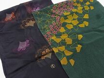 平和屋-こころ店■和装小物　上質な帯揚げ10枚セット　刺繍　暈し染め　地紋　花柄　金彩　鬼しぼ縮緬　逸品　未使用品有　A-zi7475_画像6