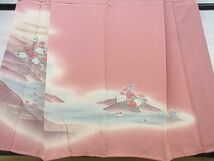 平和屋2■訪問着　流水鴛鴦花文　暈し染め　金彩　逸品　DAAA9186ox_画像3