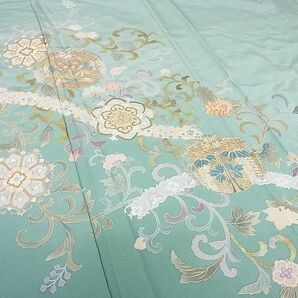 平和屋2■豪華色留袖 作家・春水 駒刺繍 正倉院鳳凰更紗花文 暈し染め 金銀彩 逸品 DAAB7347psの画像5